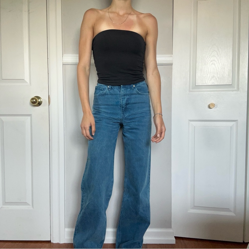 ZARA Indigo Wide Leg Jeans